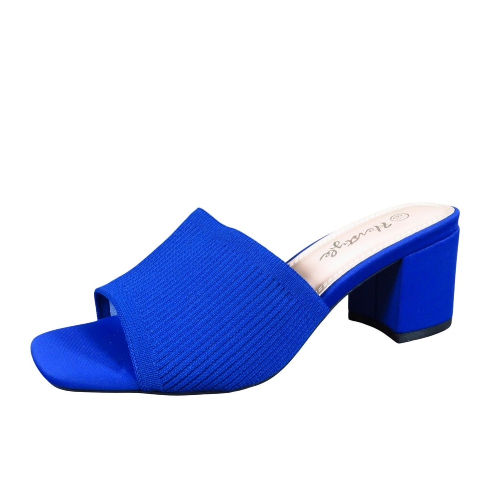 Herstyle Annie Women Shoe Slide Sandals 6.5 Dress Casual Blue Synthetic Knit